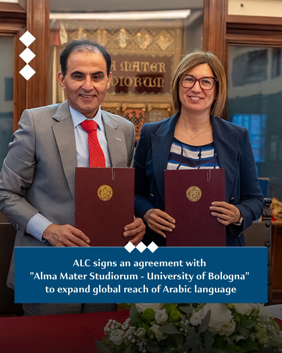 AbuDhabiALC's tweet photo. ALC signs an agreement with "Alma Mater Studiorum - University of Bologna" to expand global reach of Arabic language.
For details: https://t.co/F1W3YK3OL7 https://t.co/8mZGp0tgtc