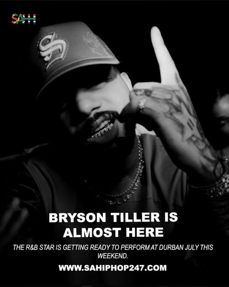 Ndi_Muvenda_'s tweet photo. Durban July weekend needs good music, good vibes, and the #BrysonTillerPlaylist on repeat. 

#BrysonTillerInSouthAfrica #BrysonTillerDurbanJuly https://t.co/0BtCYWoNf8