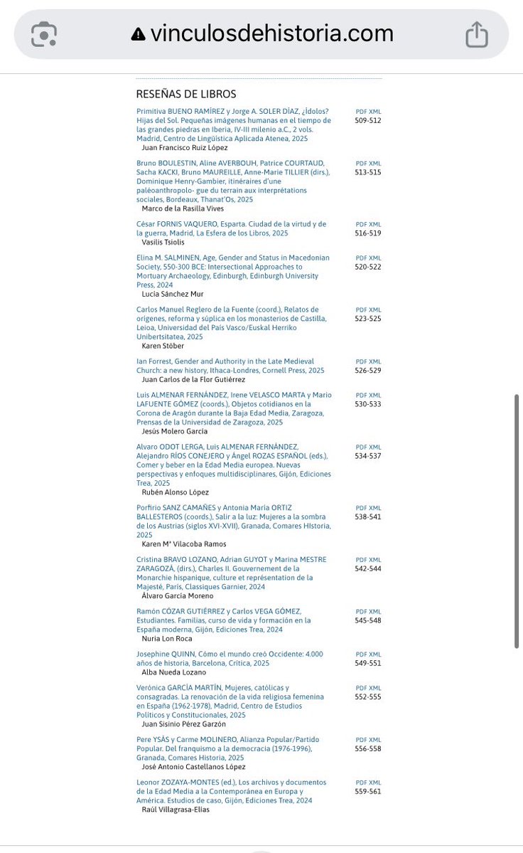 LeonorZozaya's tweet photo. 📘 La revista ‘Vínculos de Historia’, 15 (2026, pp. 559-561) publica la reseña escrita por #RaúlVillagrasaElías sobre el libro que coordiné titulado 'Los #archivos y #documentos de la #EdadMedia a la Contemporánea [...]' (#Trea, 2024), ¡léela en el 🔗👇!

https://t.co/2JmONBJvbA https://t.co/s6A5fialWJ