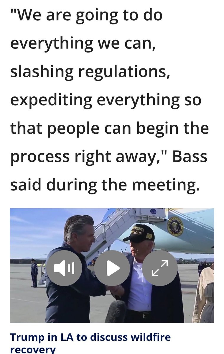 T619414's tweet photo. @SBA_Kelly @WhiteHouse Start replaying the mayor Karen Bass sit down interview with President Trump, she said she would expedite the permitting process to rebuild. https://t.co/bGOabC7c5a