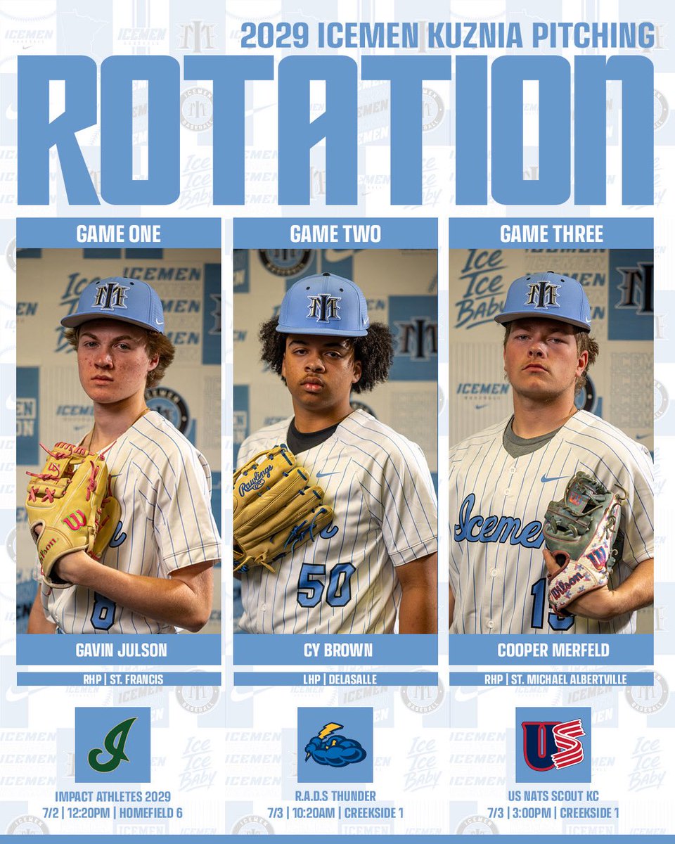 MNIcemen's tweet photo. 15u Kuznia weekend rotation as they head down to KC for the KC Mid-Summer Showdown!
#icemenexperience #iceicebaby #weekendrotation https://t.co/8XJKoy0GBl
