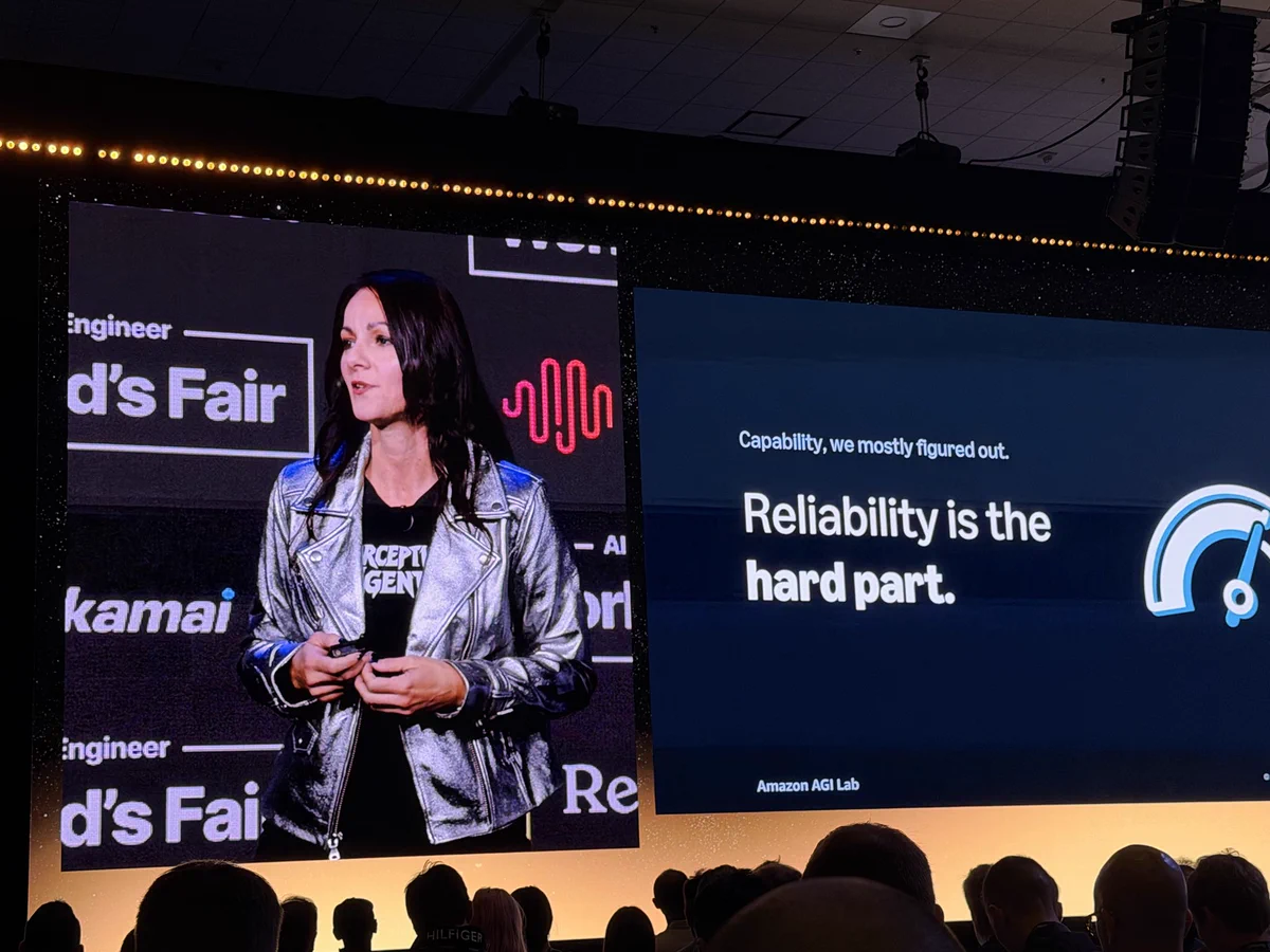 Slide: “capability, we mostly figured out. Reliability is the hard part.”