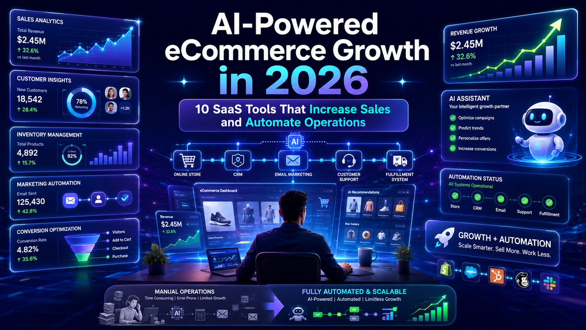 alexrose_ai's tweet photo. 🚀 AI isn't replacing eCommerce—it's accelerating it.

Automate smarter, sell faster, and scale without limits.

2026 belongs to businesses that embrace AI. 💡 https://t.co/Jyx2F40pi5