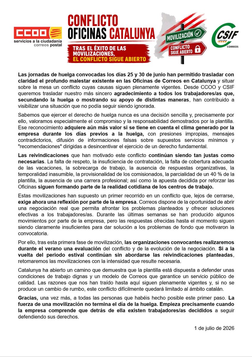 CCOOrreos_Bcn's tweet photo. Esto va a seguir creciendo... https://t.co/D8xzMhgPbt