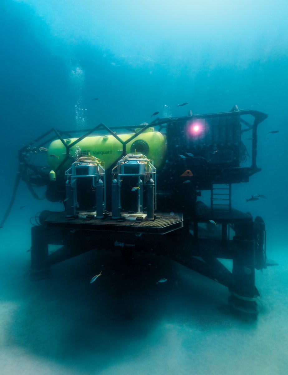 DeepEngineered's tweet photo. One for the archives. These are the first images taken of Vanguard, the first new underwater habitat of its kind built in 40 years, following deployment.

 #DEEP #OceanExploration #Vanguard https://t.co/t7gzhM2K5Y
