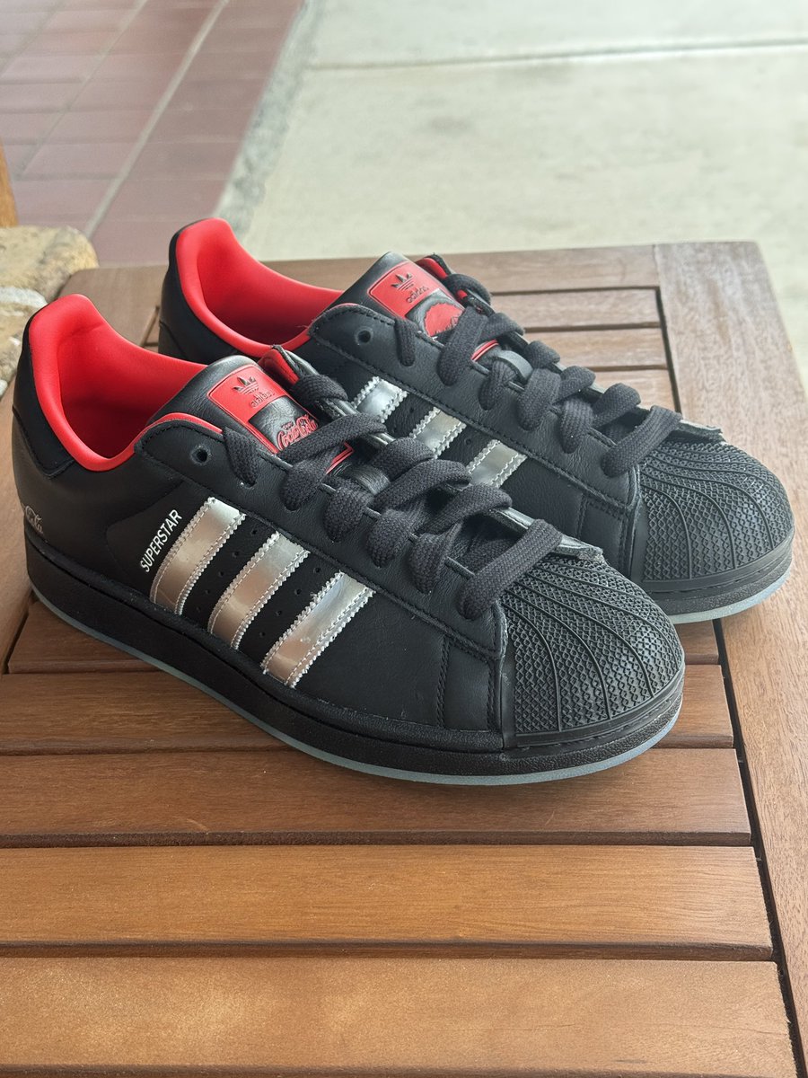 Reliefskate's tweet photo. New Adidas Superstar x Cocoa Cola Shoe Now Available. Real Magic. https://t.co/CAedAkgtb7