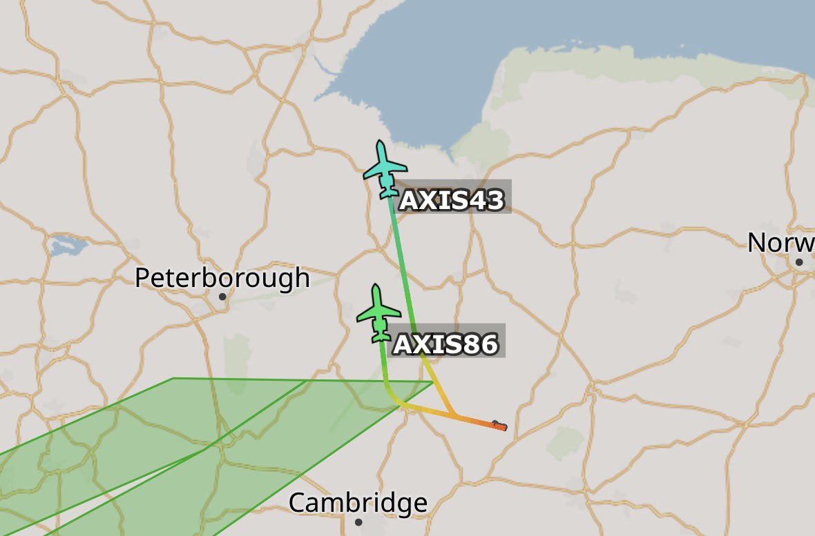 ArmchairAdml's tweet photo. #USAF United States Air Force
L3Harris EA-37B Compass Call 2x
#AE142E 17-5579 - AXIS 43
#AE17CD 19-1587 - AXIS 86
AXIS 43/86 have departed RAF Mildenhall after a short fuel stop from Chania, en route back to Davis-Monthan Air Force Base.
Photos @havoc_aviation
@MATA_osint https://t.co/KX3AqHH0qS