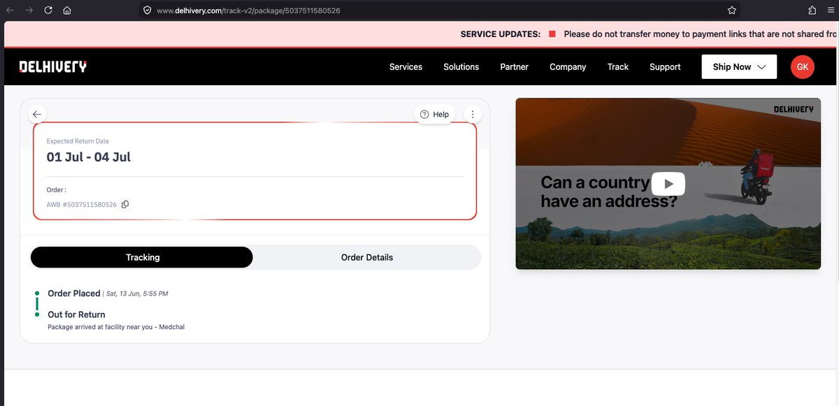 gopalkumar4's tweet photo. @LGIndia @jagograhakjago @LGE_Global on their official site, both of the product https://t.co/JPiM3TRJqi and https://t.co/TS6FgX0KvX is showing delivered. but when you open the first product showing in the image 34g600a-b, the tracking id attached to it will show the item were out for returned. 
🧵 (2/5) https://t.co/vuWZF310ME