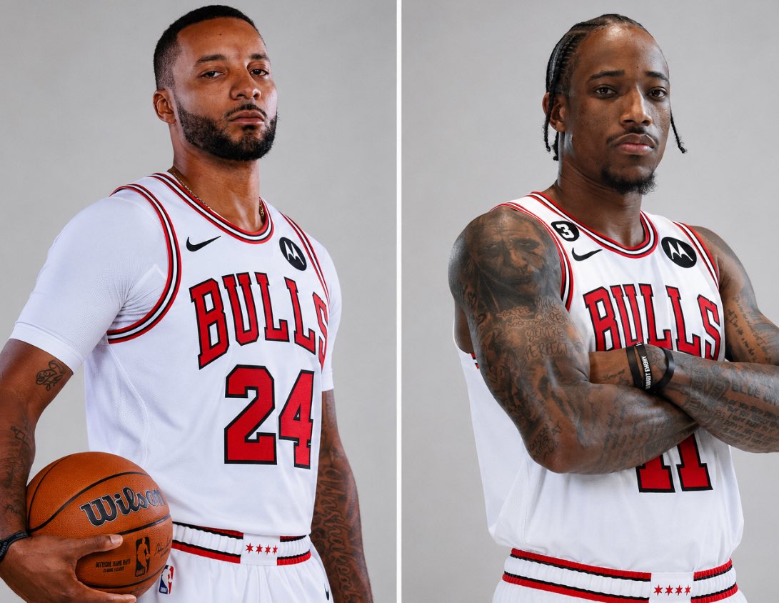 Bullsfans's tweet photo. 5 years ago the Bulls signed 32 year DeRozan

Today the Bulls signed 33 year old Norman Powell

The difference: The Bulls (Karnisovas) signed DeRozan to a 3yr deal &amp; traded away a 1st rounder.

The Bulls (Bryson) gave Powell (Allstar) a 2yr deal but 2nd year is a team option. https://t.co/E4ohqH6RNa
