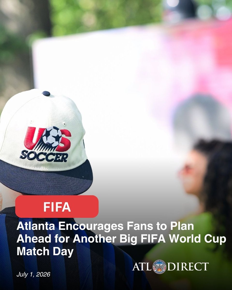 CityofAtlanta's tweet photo. Atlanta, another exciting #FIFAWorldCup Match Day is here! ⚽ If you're heading downtown, plan ahead. Confirm your Fan Festival ticket, arrive early, stay hydrated, dress for the heat and take MARTA when possible.

Read more: https://t.co/bfBswsMWnm https://t.co/575VeqDdmO