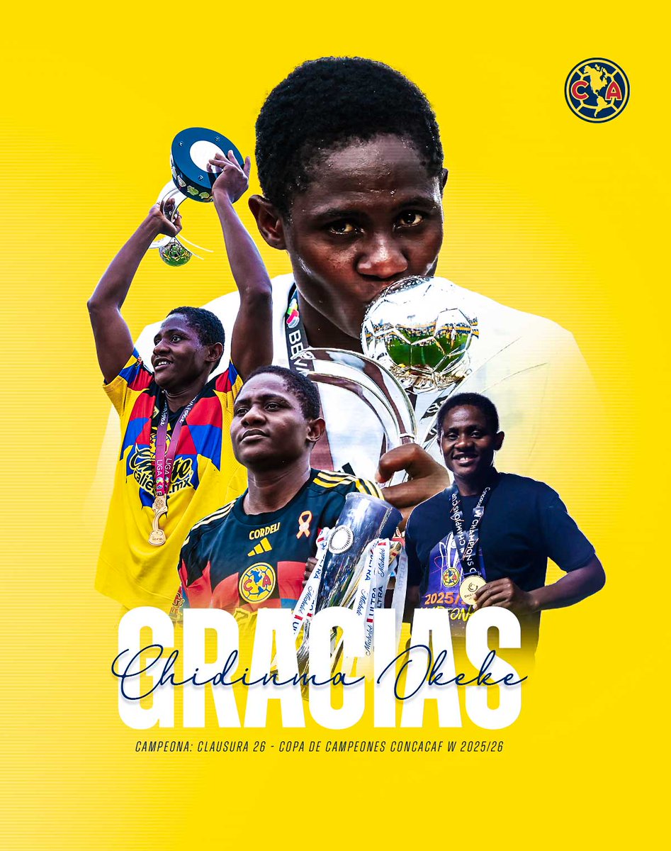 AmericaFemenil's tweet photo. ¡Gracias por haber defendido nuestros colores, Okeke! 🦅

Te deseamos mucho éxito en tus futuros proyectos. 👊 https://t.co/TrNxpgM754