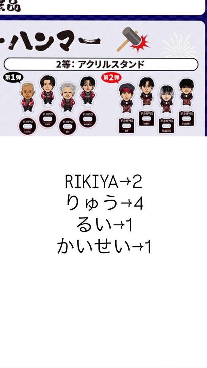 a_T_____T_a's tweet photo. THE RAMPAGE LIVE TOUR 2026 (R)MPG
ランペ RMPG ガチャ 交換 千社札 アクリル

譲▶︎ じん、いつき、かいせい、るい、ほくと、りきや、りく、しょうご、りゅう

求▶︎千社札は無料でお譲り
アクスタは定価にて。

コメにてご連絡ください

静岡 エコパ  2日 現地にて

お気軽にお声掛けください！ https://t.co/V5f5aAt6je