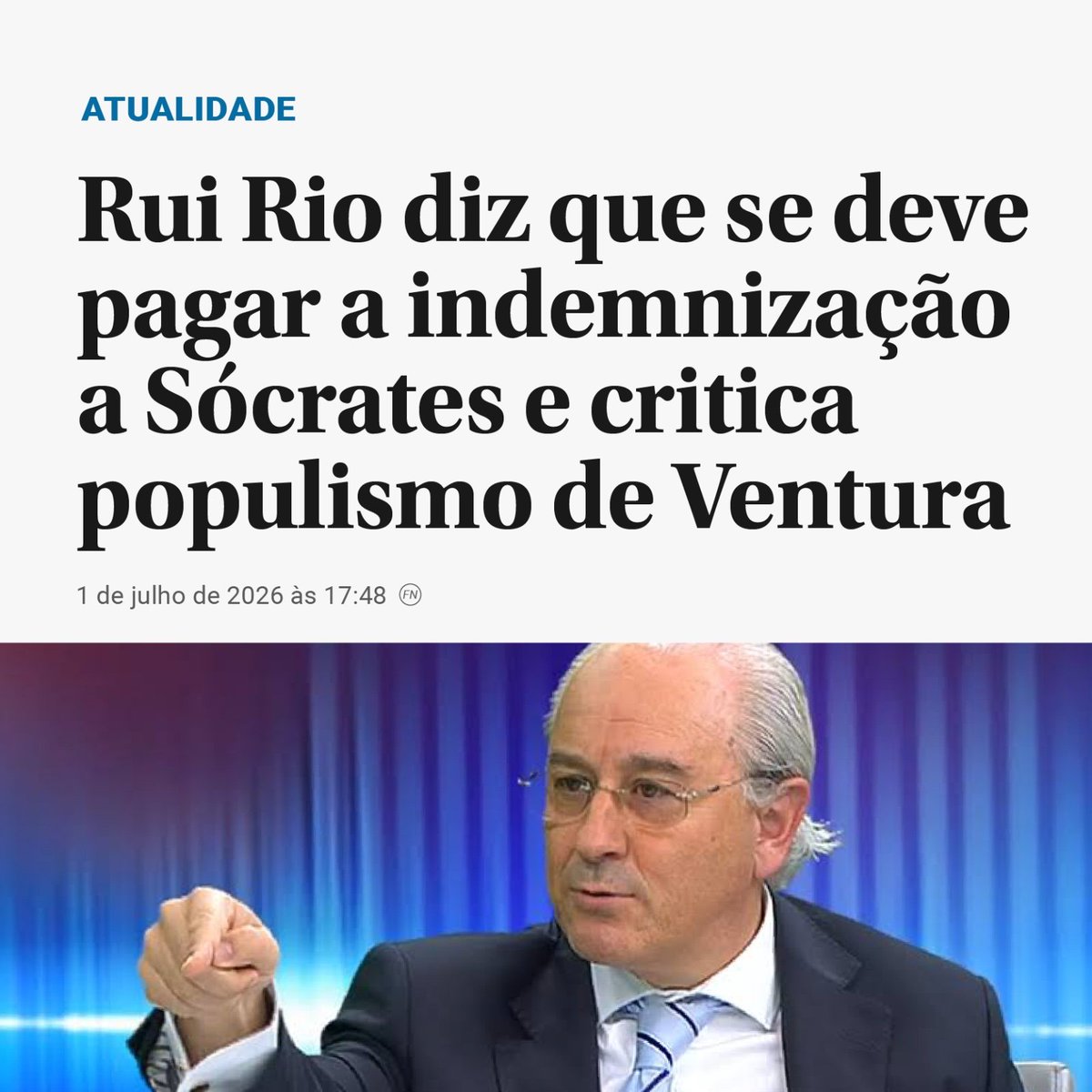 AndreCVentura's tweet photo. O dr. Rui Rio podia pagar a indemnização do próprio bolso. Os portugueses agradeciam! https://t.co/FxMnvj2kRQ