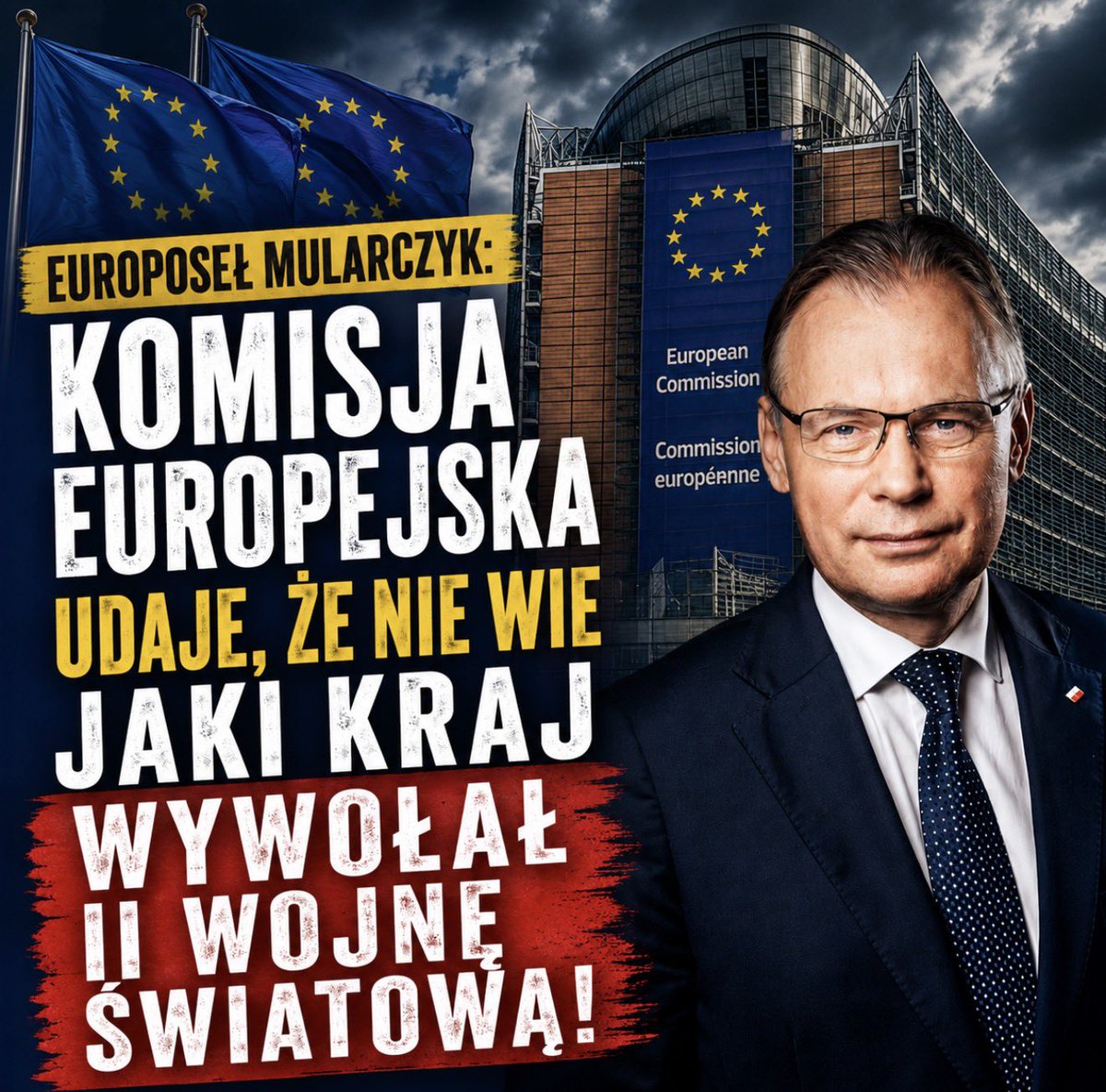 arekmularczyk's tweet photo. Komisja Europejska po raz kolejny unika nazwania rzeczy po imieniu. Za wywołanie II wojny światowej odpowiadały Niemcy, a nie anonimowy „reżim nazistowski”. ❌ Prawda historyczna nie może być rozmywana ani podporządkowywana bieżącej polityce. Pamięć o ofiarach wymaga odwagi w nazywaniu faktów. 

➡️ Zachęcam do przeczytania tekstu red. @NartowskaAnna w @NewsmaxPolska: https://t.co/5tvegoFs3M