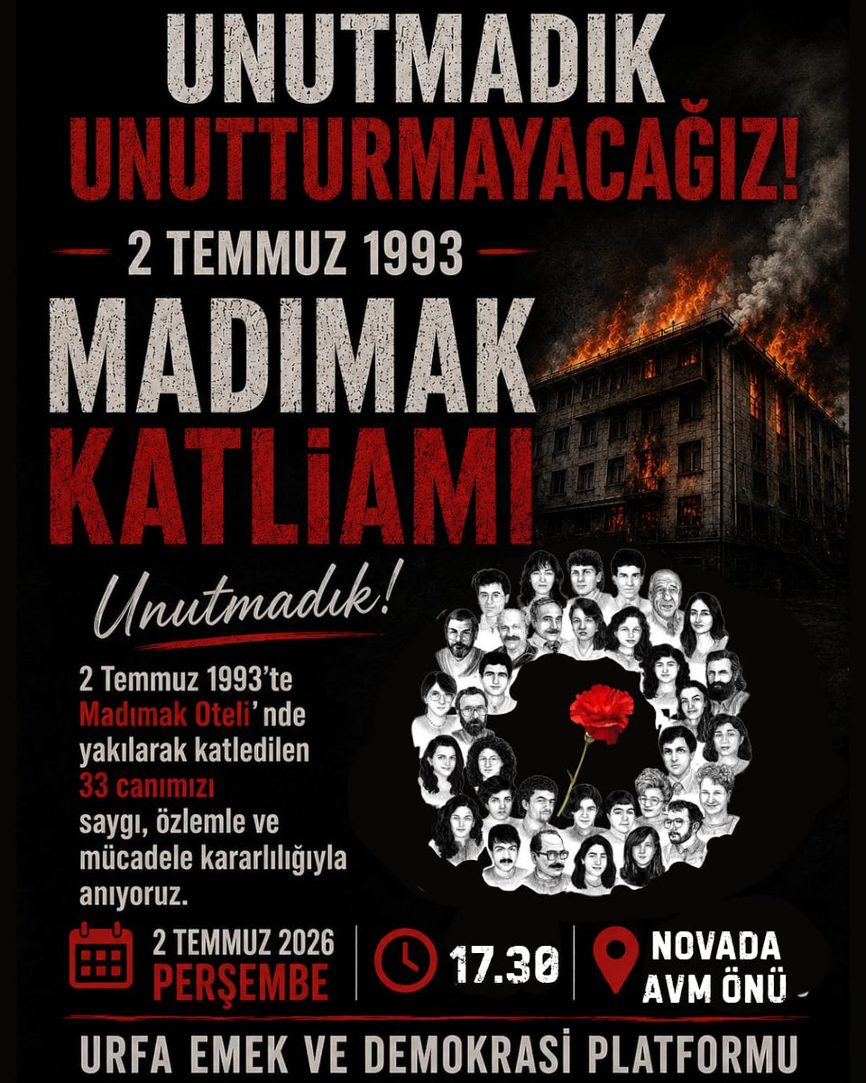 UrfaEmek's tweet photo. Basın Açıklaması 

🗓️ 02.07.2026
🕰️ 17.30
📌 Novada ATM önü https://t.co/b3jC5mJDQE