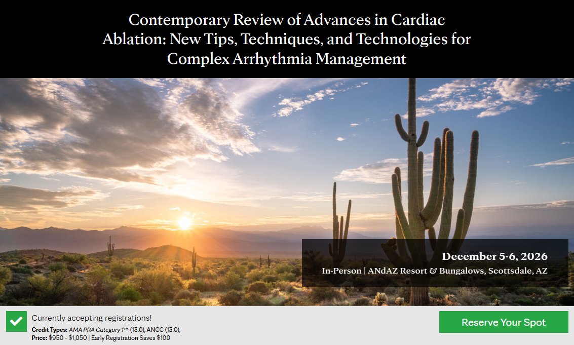 MayoClinicCV's tweet photo. Join us at Mayo Clinic Advanced Ablation Course. Learn through interactive cases, updates, and innovations in #epAblation &amp; #cvEP. A comprehensive review for #EPeeps looking to elevate practice. Register here: https://t.co/mDlUObylx0 @abhishek_mbbs https://t.co/RHuDeQkSox