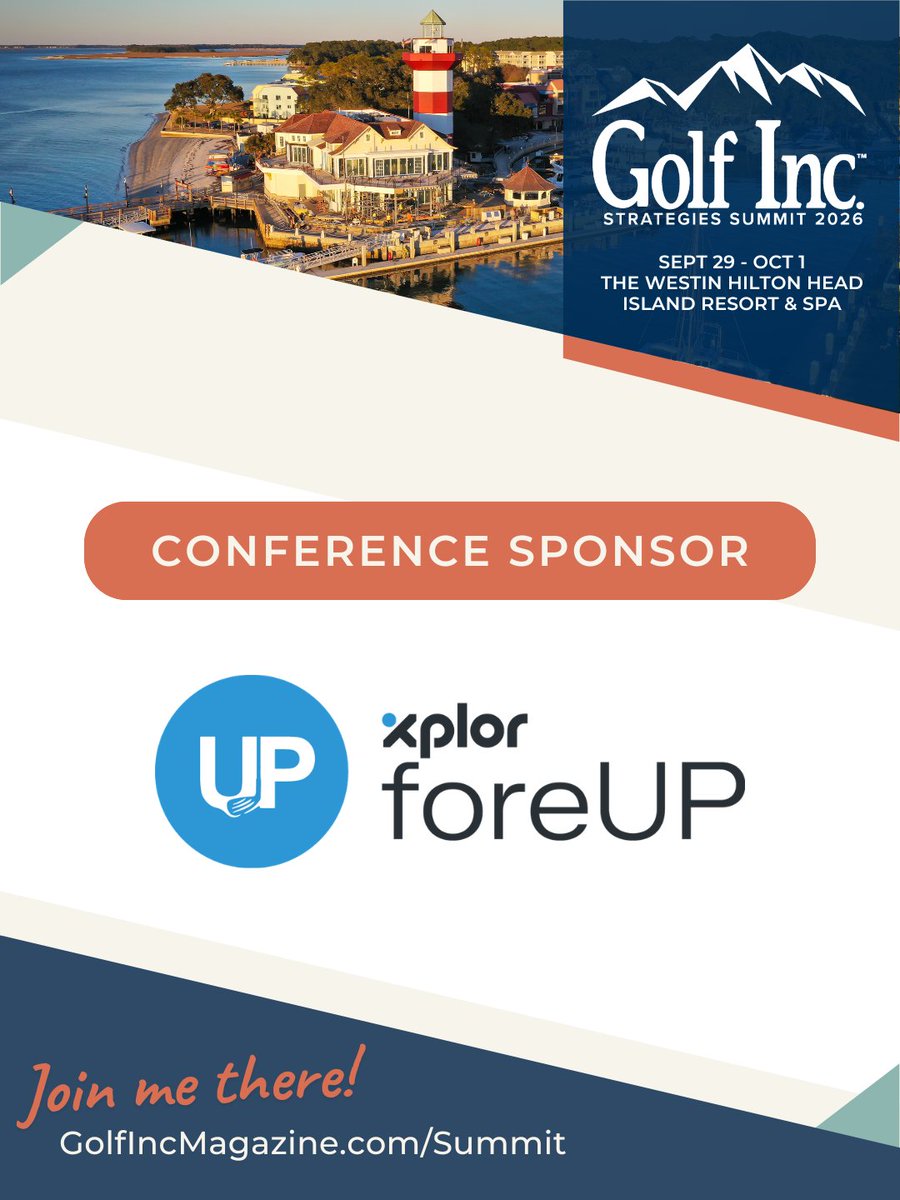 GolfInc's tweet photo. Join foreUp, one of our sponsors, at the 2026 Golf Inc. Strategies Summit.

Meet leading companies serving the golf industry, discover new ideas and connect with fellow owners, operators and industry professionals throughout three days of learning and networking.
 
Register now: https://t.co/q5HzbA9fuQ