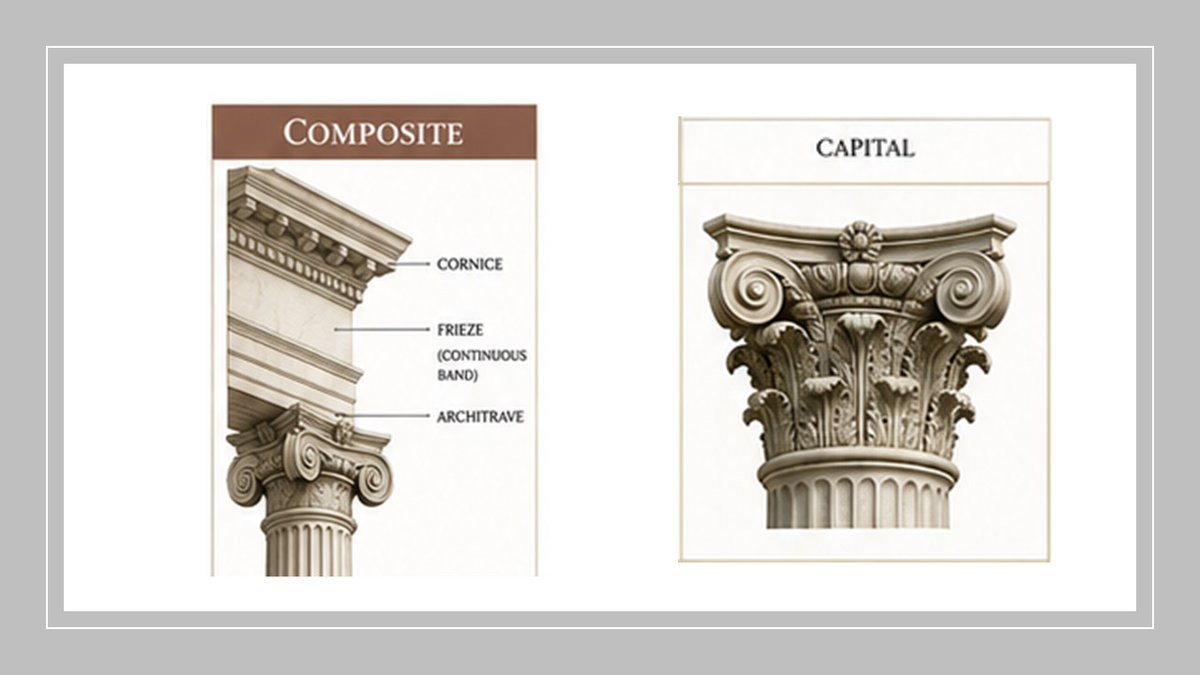 buckspgl's tweet photo. 5 Noble Orders Of Architecture – Pt5

COMPOSITE

The Composite order is the most elaborate and decorative of the five classical orders of architecture. 

#bucksmasons #freemasonry #nobleorders https://t.co/cnwRRRsEkW