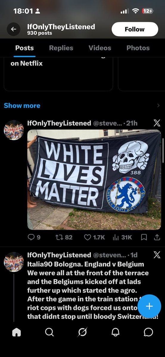 FunNgames87's tweet photo. @ChelseaFC ALERT!!! This is a post from a very real and scary Nazi page. They are making you look like you support the cause!!!! Be aware!!! Take action @metpoliceuk https://t.co/4G9Lh9SZDA