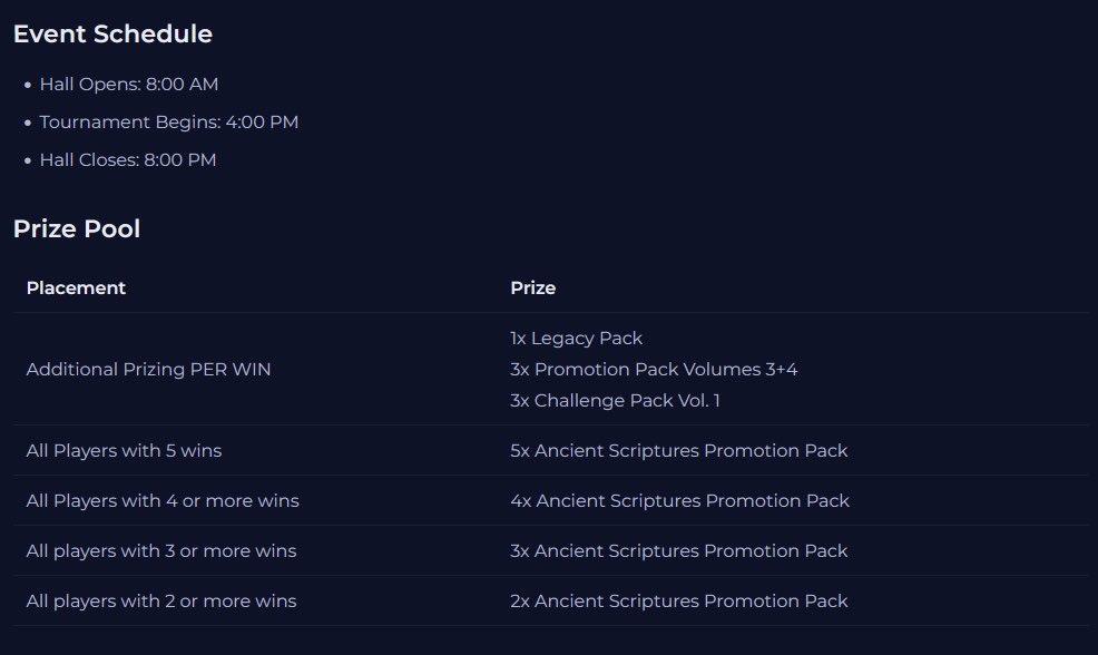 Syviall's tweet photo. @barrettleddy It’s the side event for Saturday’s national Championship. You have (I’m assuming) 4 hours to win as many games as you can. Unfortunately even if you do win matches, I believe it’s random what cards you get. https://t.co/ZoXGWxKnGU