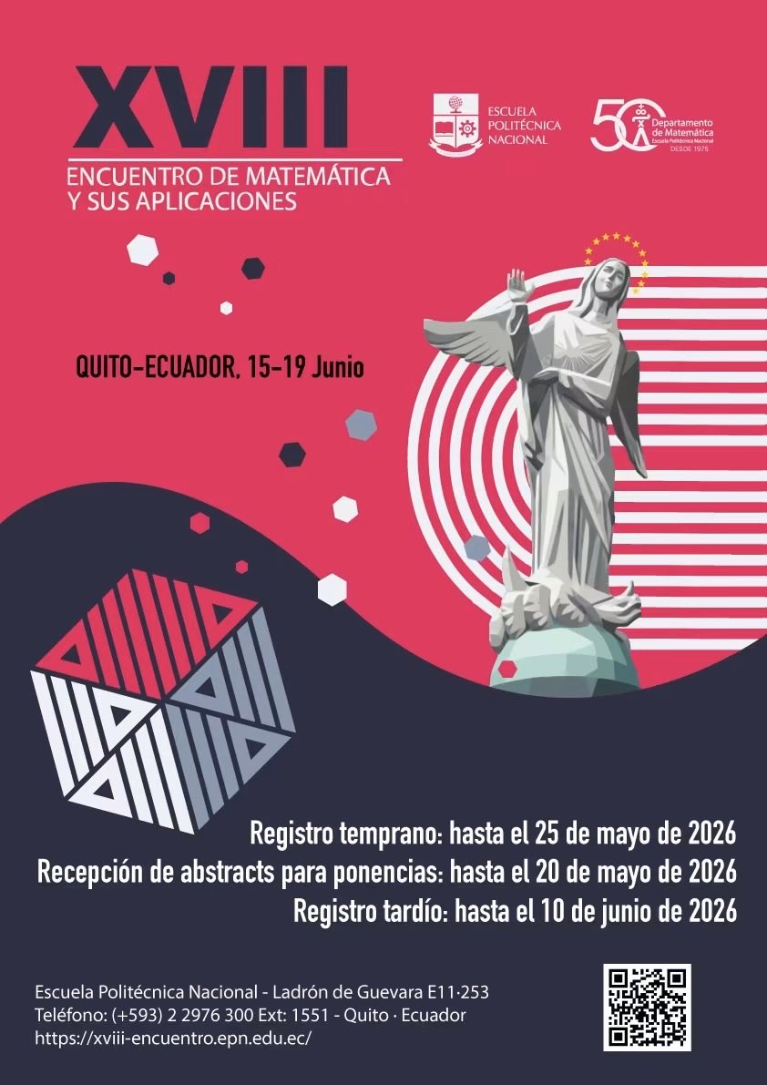 ModeMatEC's tweet photo. 📢 Los investigadores #ModeMat, @serendipias y @serubik, presentaron charlas plenarias en el X Pan American Workshop in Applied and Computational Mathematics y en el XVIII Encuentro de Matemáticas de la EPN.👏 Su participación fortalece el intercambio académico y la investigación https://t.co/AUiPfzoTko