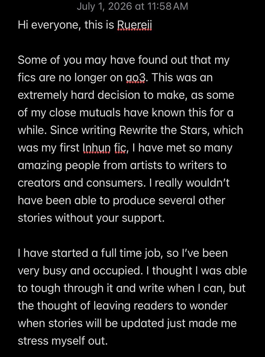 ReyloInhun's tweet photo. Hello everyone! 

Ruereii wanted me to post this on her behalf. Please give it a read! ❤️ https://t.co/F0wNq6FPqa