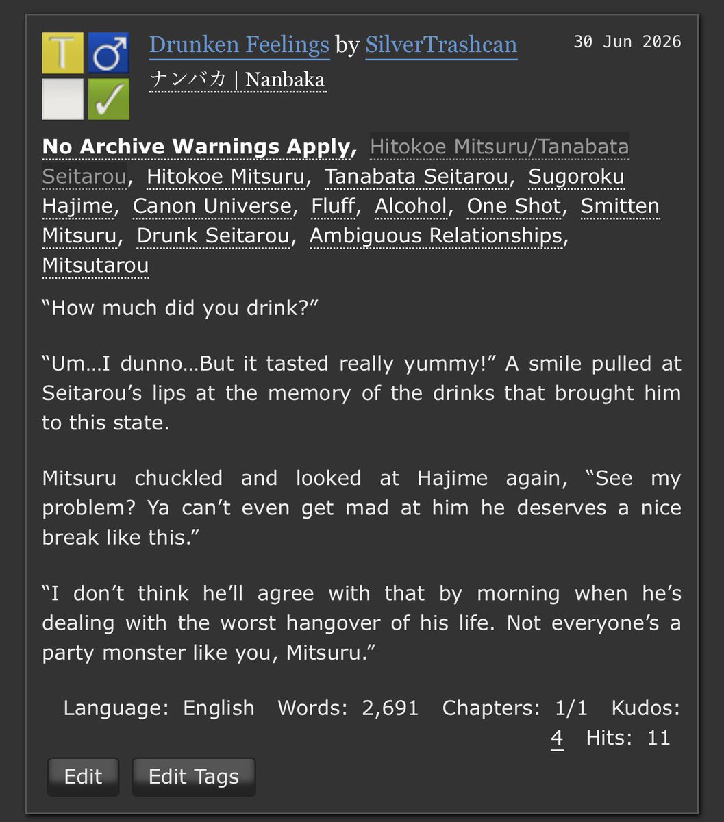 silver_trashcan's tweet photo. #nanbaka #mitsutarou
NEW MITSUTAROU FIC EVERYONE CHEER!! i swear this was done in time for pride month i just forgot to share here 🥹 pls enjoy these sweet gays

https://t.co/ZXVKzQHC7e https://t.co/66eLFfZ6FT