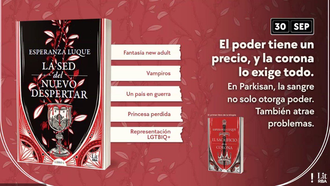 UniversoDSilvia's tweet photo. ⚠️ATENCIÓN⚠️

El 30 de septiembre #RBALit publicará “La sed del nuevo despertar” de @esperanzalruz. https://t.co/K7uxoxLrAv