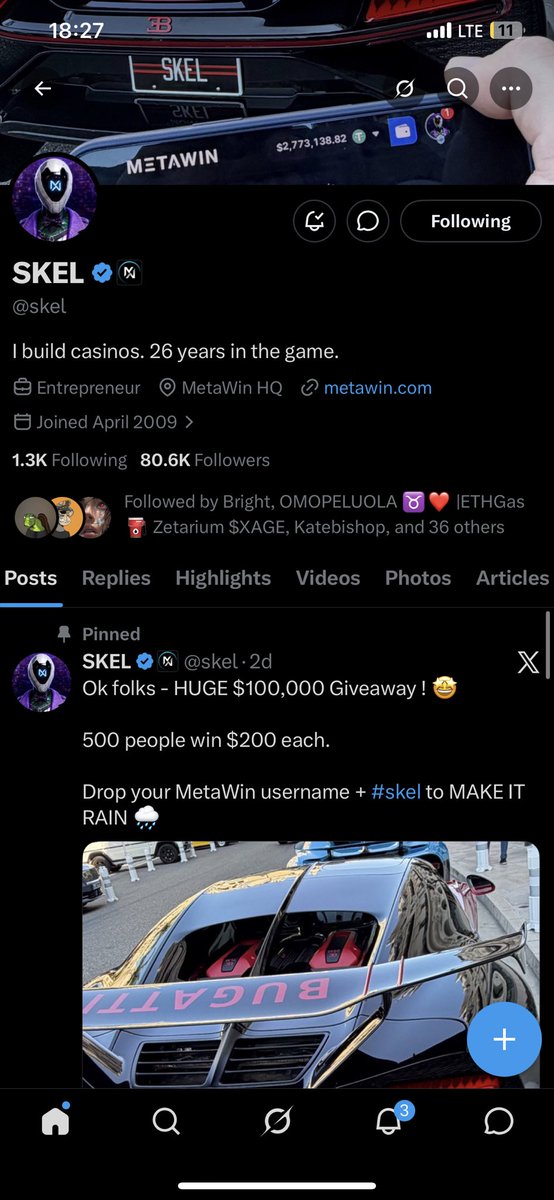 wickedbro_001's tweet photo. @Mrbankstips @skel 0x9560d38abb976f674bbc274949aedfd8a4b90380

Done https://t.co/XL0hgHEiOj