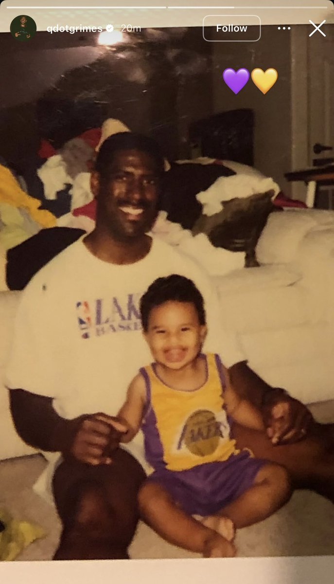 LakersNation's tweet photo. Looks like Quentin Grimes grew up a #Lakers fan. https://t.co/ePTcZoPrwW