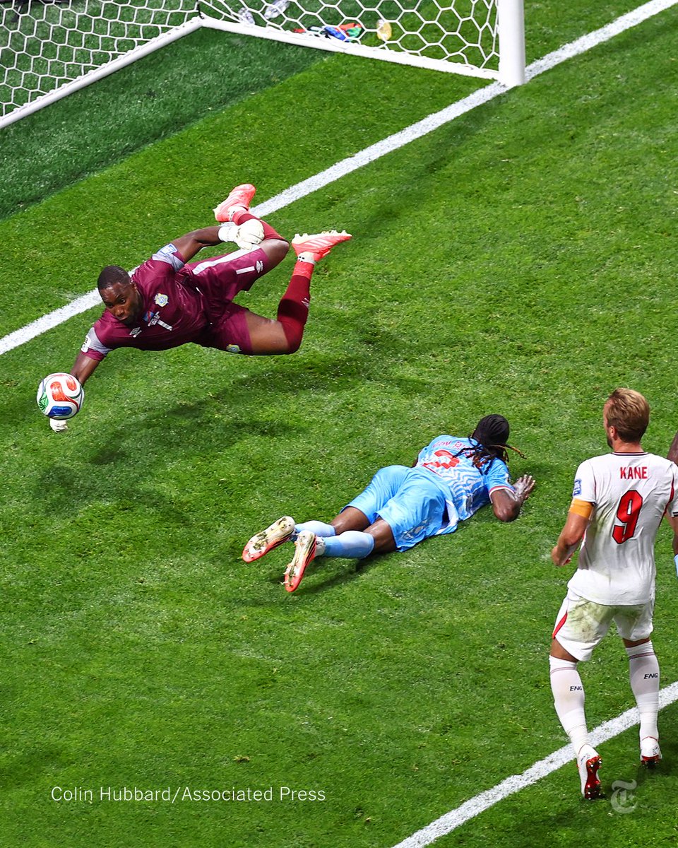 nytimes's tweet photo. From @TheAthleticFC: DR Congo are threatening to pull off one of the greatest upsets in World Cup history. DR Congo goalkeeper Lionel Mpasi has made several huge saves, and DR Congo lead England 1-0 with less than 30 minutes to play. https://t.co/qlkhVhIHRI https://t.co/DIglkbYGKg