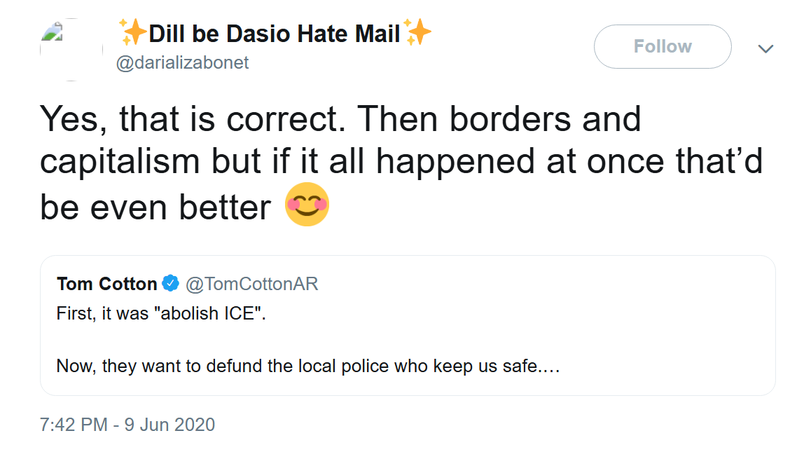KanekoaTheGreat's tweet photo. Deleted tweets from Darializa Avila Chevalier, New York's Democratic Socialist nominee:

- All cops are bastards
- Abolish borders & capitalism
- Wipe dirty hands on American flag
- Nationalize Amazon & give revenue to blacks

MAGA nationalism or woke communism

Your choice America