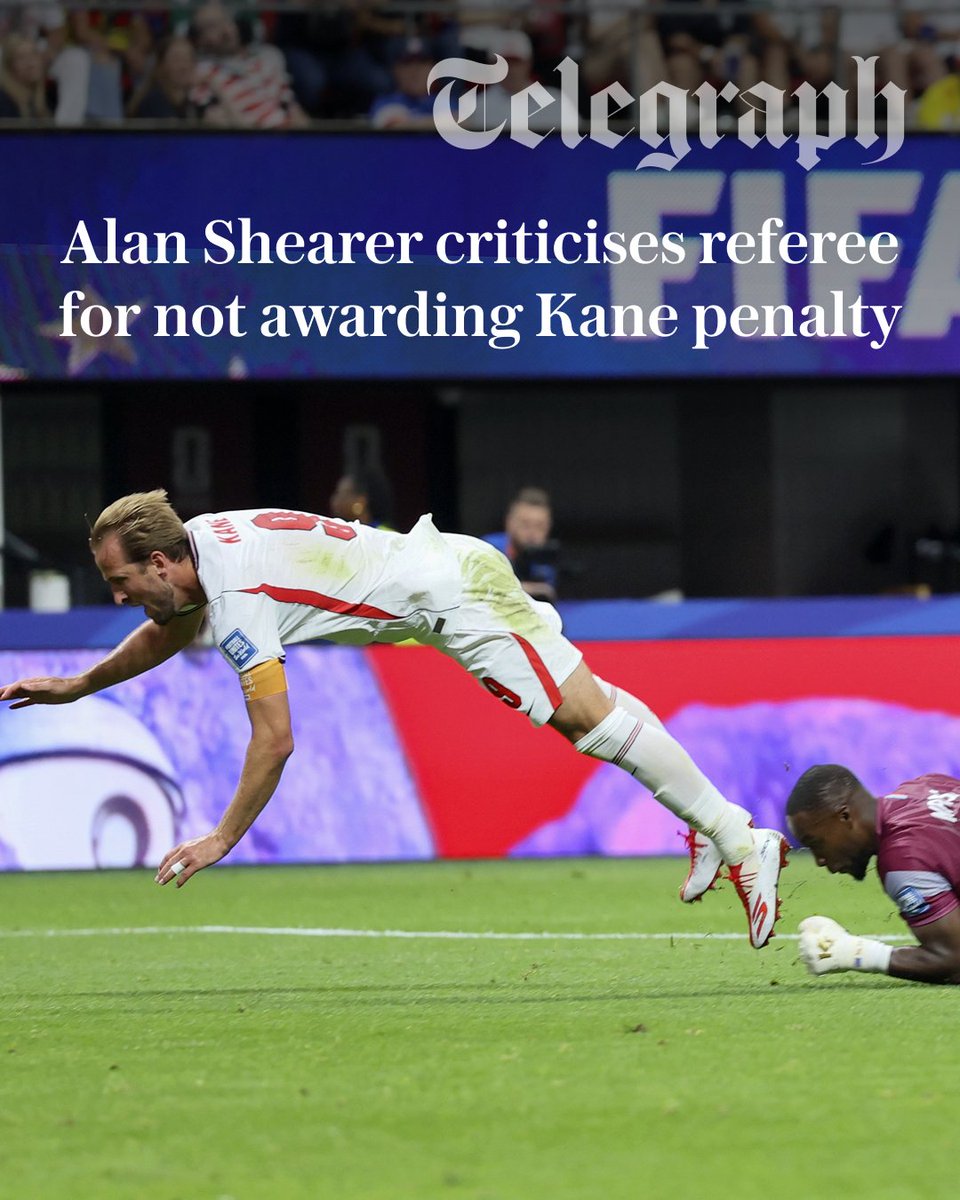 TeleFootball's tweet photo. Former England captain Alan Shearer criticised the referee in England’s World Cup match against DR Congo for failing to award a penalty when Harry Kane went down in the box.

“There is contact, there is no doubt. For me that is a penalty. Kane may have made the most of it but the keeper has come out and his hands are there.

“If he is going to come rushing out like that with his hands, as a forward you have every right to make connection and go down.”

🔗: https://t.co/ZBK4f0RBtE