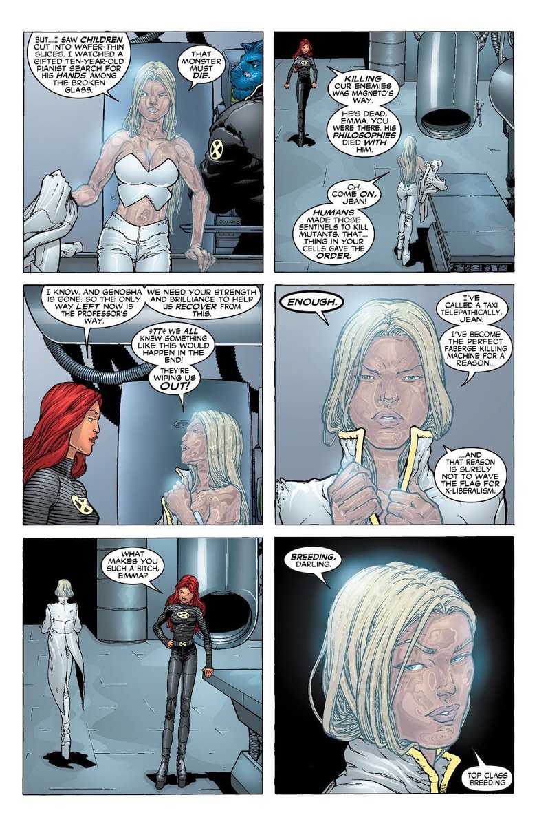 OzymandiasWorX's tweet photo. The concept of Emma Frost selling mutant kids to the government after surviving the Genosha genocide https://t.co/qImQ3YLDXL