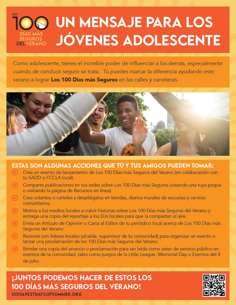 NRSForg's tweet photo. Be the influencer your community needs.
Teens, listen upโitโs time to take the lead on road safety.
Follow
these tips this summer to ensure that it is our safest ever!
#NRSFsquad #ImpactTeenDrivers #FCCLA #SADDnation #WeSaveLives
#100SafestDays https://t.co/Gm7TDQ8HDp