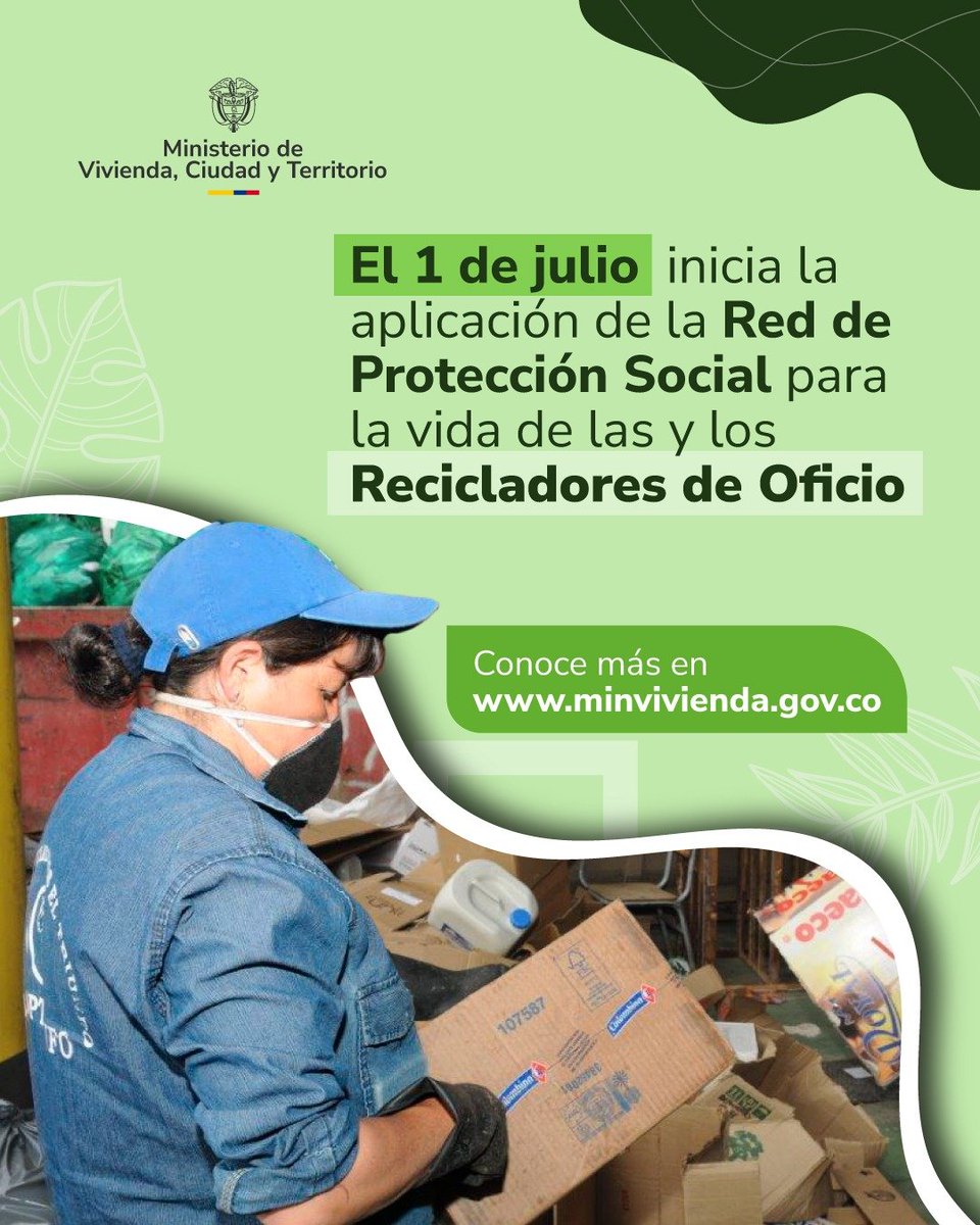 Minvivienda's tweet photo. Inicia la aplicación del Decreto 271 de 2026 mediante el cual más 70 mil recicladores asociados a las Organizaciones de Recicladores de Oficio (registradas ante la @Superservicios) tendrán acceso a mejores condiciones laborales.

https://t.co/nAanBisiNo https://t.co/8UOgXeFaXy