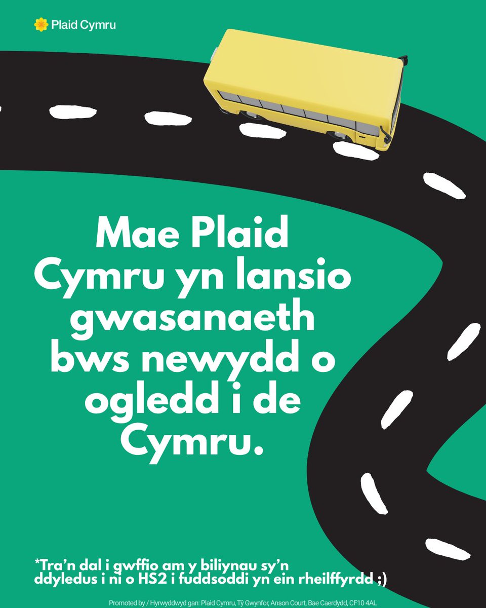 Plaid_Cymru's tweet photo. Mae Plaid Cymru yn lansio gwasanaeth bws i gysylltu gogledd a de Cymru, gan dorri dros awr oddi ar amseroedd teithio.

Tra bod San Steffan yn dal i wrthod y biliynau sy'n ddyledus i Gymru o gyllid rheilffyrdd, mae Plaid Cymru yn cysylltu cymunedau ar draws ein cenedl. https://t.co/WQtxPlQ4KA