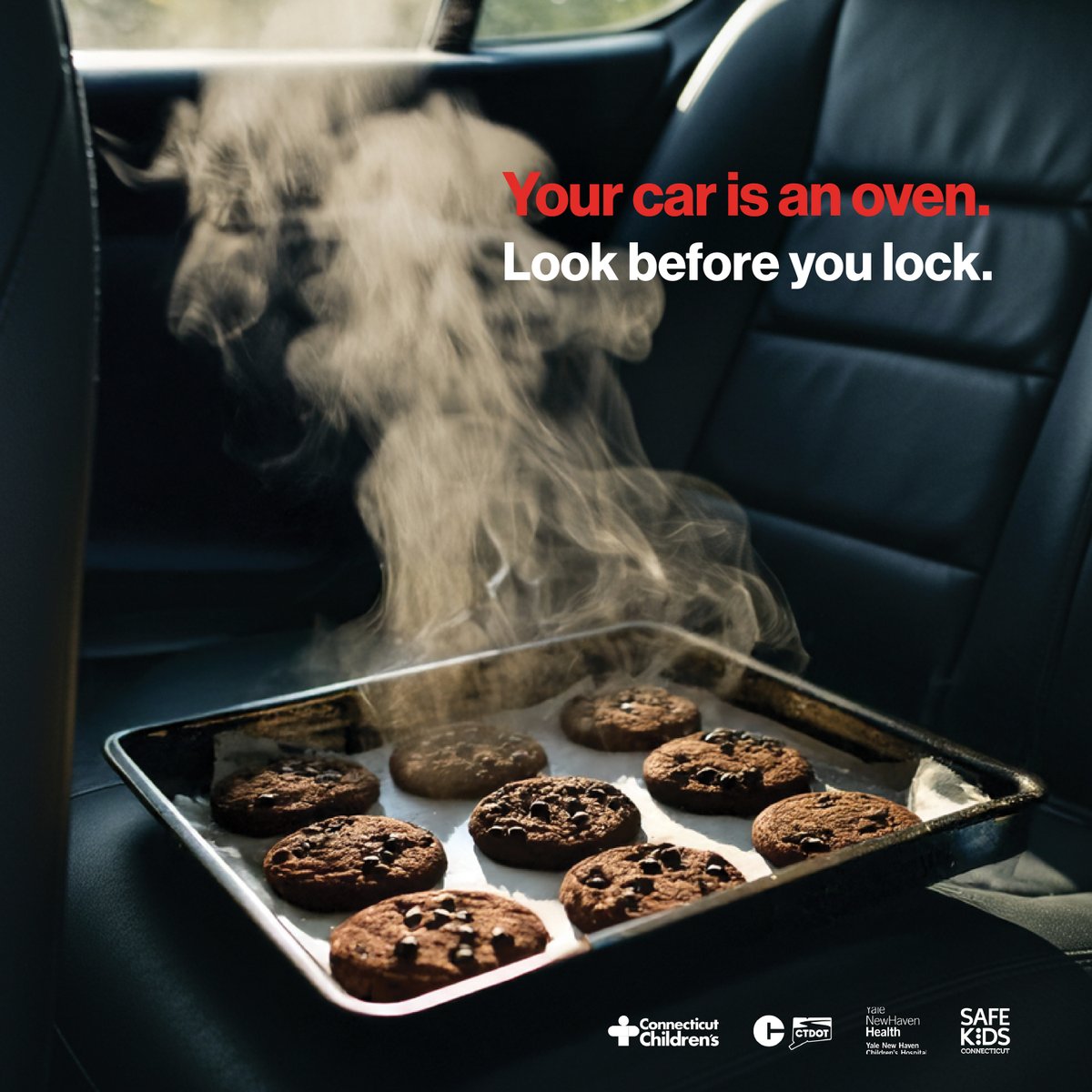 CTDOTOfficial's tweet photo. IT'S GOING TO BE HOT, HOT, HOT!!!!  With sustained hot weather, car temperatures can become deadly in minutes. Under no circumstances should a child be left alone in a car. ALWAYS #LookBeforeYouLock so no one is trapped inside. #CTDOT #Heatstroke #Weather #Summer https://t.co/i2nM7uAJdk