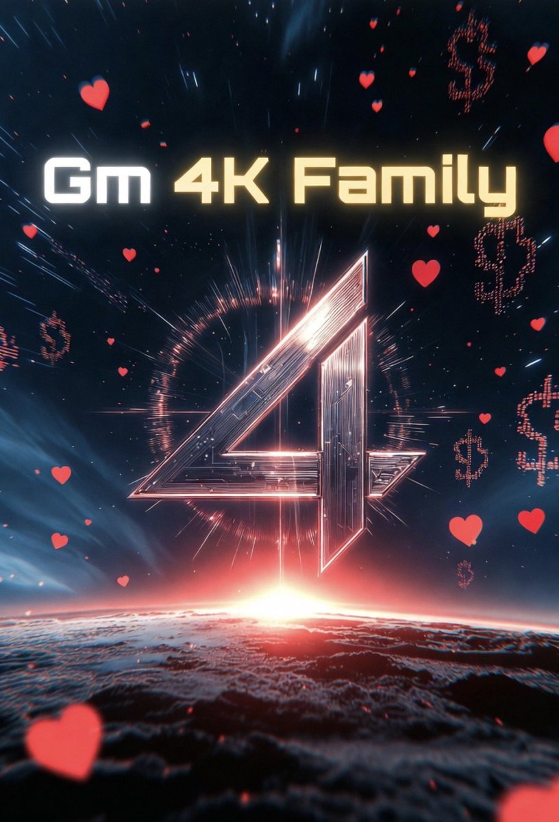 4K_token's tweet photo. Gm 4K Family 🌅

What’s driving your freedom today?

Drop one word in the comments.

Mine: **Faith**

What about you? 👇

❤️⚡ #4KUnitesLove #4KToken https://t.co/Ac8wO8BsHh