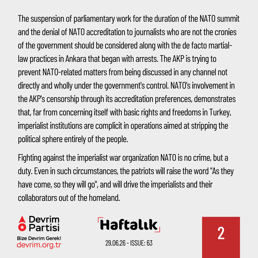 devrim_int's tweet photo. NATO Terror in Ankara
"Haftalık" (Weekly), where we assess the significant developments of the previous week, is out:

NATO's terror began early https://t.co/fR3bIT5IIS