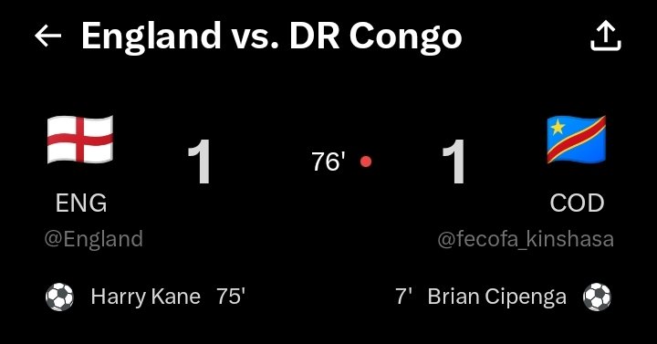 DSINSports's tweet photo. Goallllll 

Harry Kane scores the Equalizer for England vs DR Congo 

#FIFAWorldCup 
#ENGvsCOD https://t.co/AupuQHE2ih