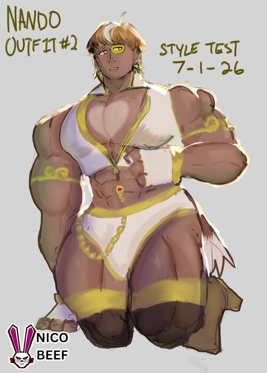 NICOBEEF_ART's tweet photo. Trying out some new styles and outfit  edits for Nando what do we think? https://t.co/uCCEEIzLQu