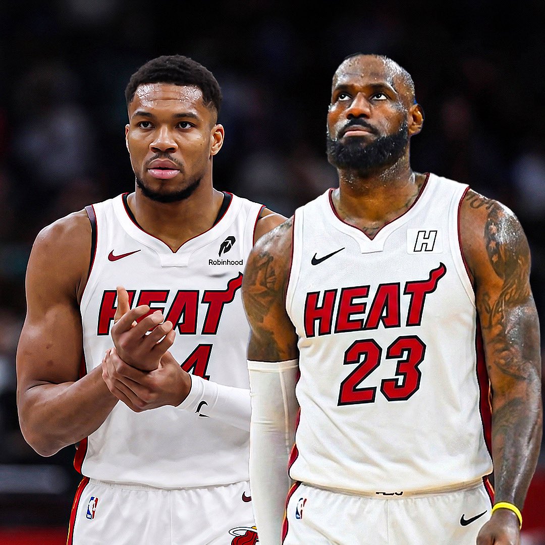 TheHoopCentral's tweet photo. The Miami Heat are starting to gain momentum in the LeBron James sweepstakes, gaining ground on the Warriors over the past 24 hours, per Polymarket. 

LeBron x Giannis duo would be unstoppable. 🔥 https://t.co/5bLF2PDWX3