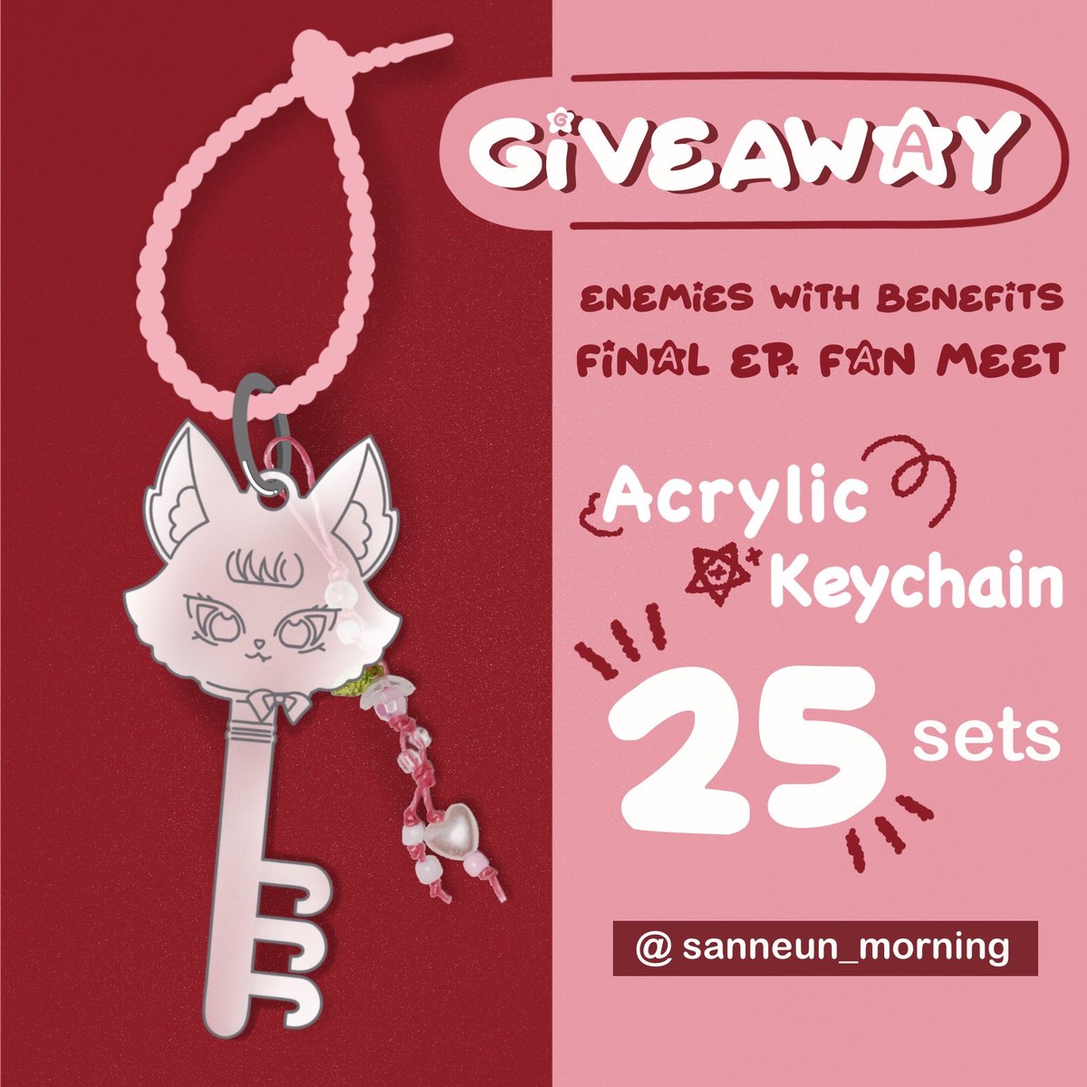 sanneun_morning's tweet photo. Pls rt ><

แจก Give Away #JanJingjing #EnemiesWithBenefits #JEWEL 

🗝️ acrylic keychain - 25 sets

⭐️ date : 5 JUL 2026
⭐️ location : mcc hall, the mall bangkapi

พ้มเป็นอินโทรเวิด ตาไม่ดี ใครเจอกันแวะมารับกันได้นะคั้บ😭😭😭

- dm for exchange - https://t.co/YAaeUcmENC
