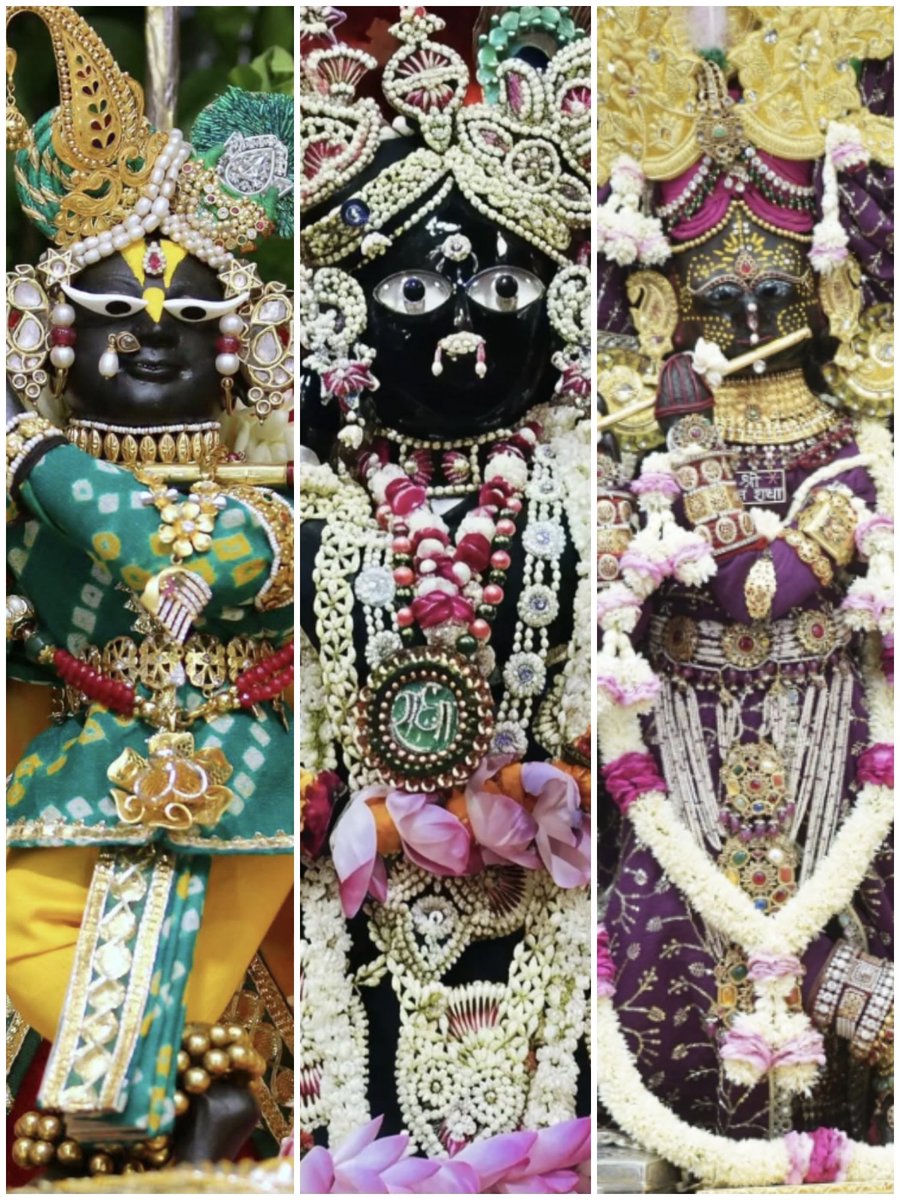 GitaInspire's tweet photo. बृज के तीनों ठाकुर के मनमोहक दर्शन 🙇🏻‍♀️ https://t.co/vxuxFtix1Y
