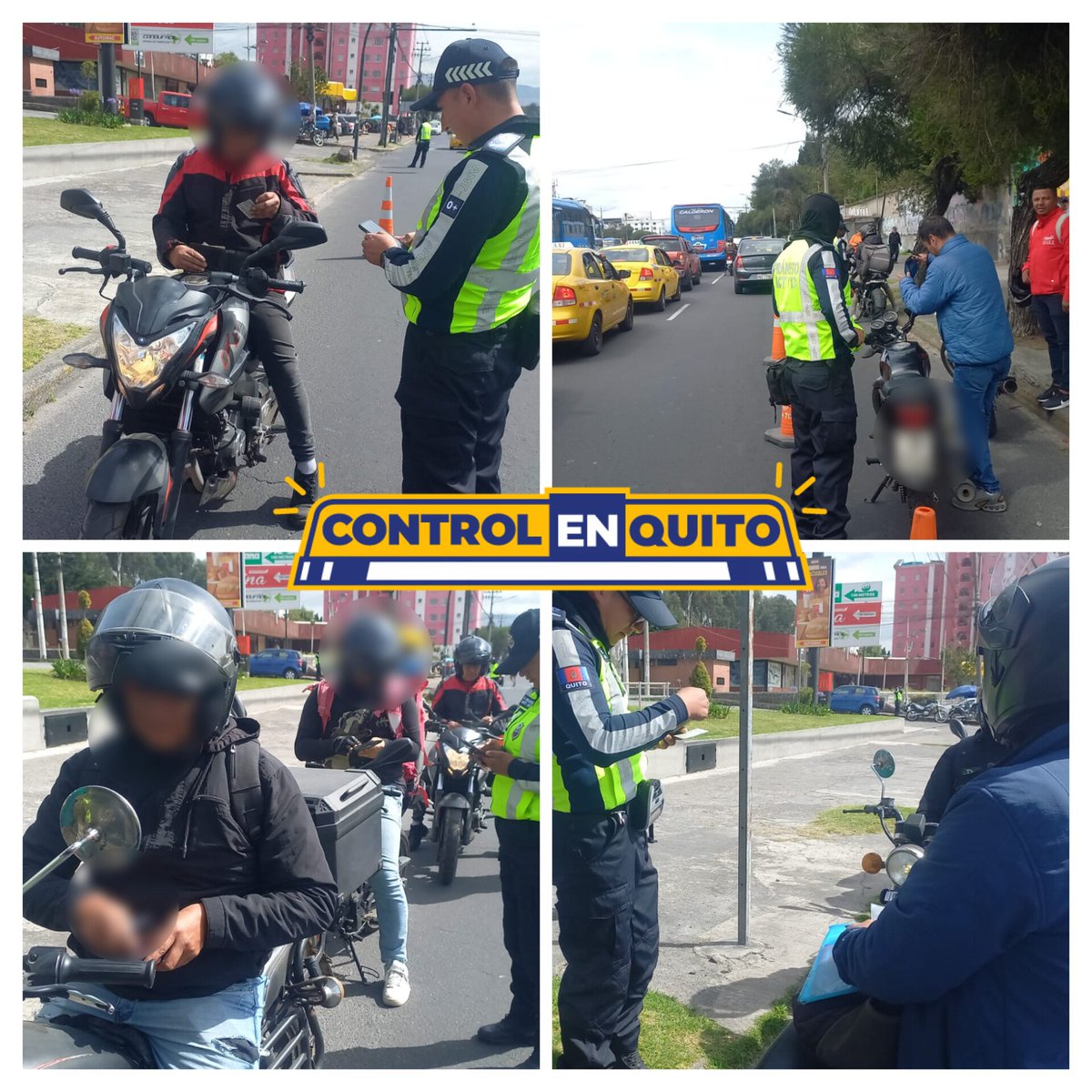 AMT_Quito's tweet photo. 👮🏻‍♂️ #ControlEnQuito| 

¡La AMT trabaja por tu seguridad vial!

🏍️ Realizamos un control de motos en la av. De la Prensa y Carlos V.

🪖Usa el casco al conducir tu moto.

👮🏽‍♀️ Recuerda los operativos son permanentes.

💙 #CadaVidaCuenta https://t.co/3lAIvoRBr3