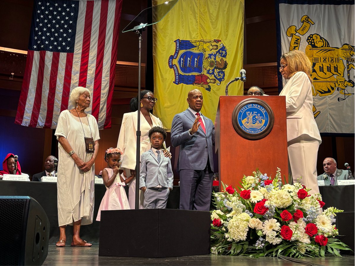 SenatorAndyKim's tweet photo. Honored that my team joined today's inauguration and organization meeting of Newark Mayor Ras Baraka and the City Council. 

As the Mayor said, "it's time to govern" and bring "bolder steps and larger ideas." 

I look forward to working with him and the Council to do that very thing for Newark.