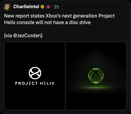 PostUp_SOG's tweet photo. PlayStation: We're going all digital by 2028, no more discs.

Media: https://t.co/euRLPCjZZH