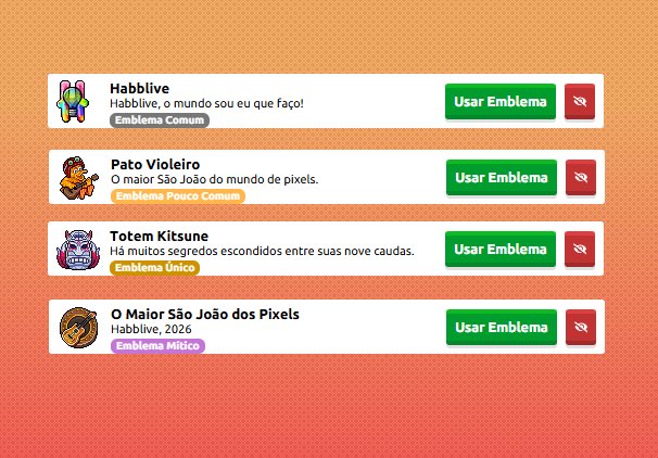 habblivein's tweet photo. RARIDADES DOS EMBLEMAS 📌

Agora você pode conferir a raridade de um emblema ao passar o mouse por cima dele ou conferindo diretamente no seu inventário. 

Lembrando que, quanto mais raro, mais exclusivo! https://t.co/ipXRrNDT78