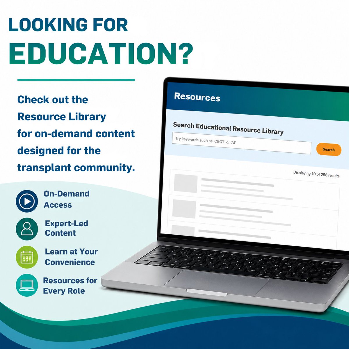 AST_info's tweet photo. 📚 Looking for transplant education on your schedule?

The AST Resource Library gives you on-demand access to webinars, courses, recorded sessions, and other educational content designed to help you stay current and continue learning — anytime, anywhere.

Start exploring today: https://t.co/0NJfqip0Y8